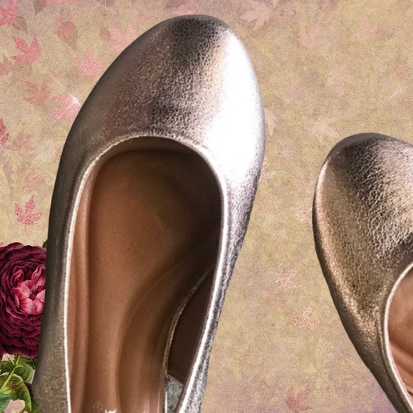 Nature Breeze Rose Gold Open Side Ballerina Flat - Picture 2 of 7